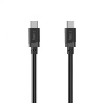 Hama USB-C till USB-C-kabel, 2 m, 60W Power Delivery, svart