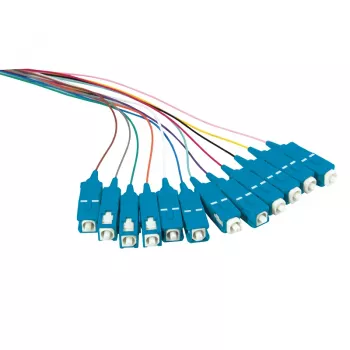 LogiLink fiberpigtail-set 12 x SC OS2 2m, färgad, blå kontakt