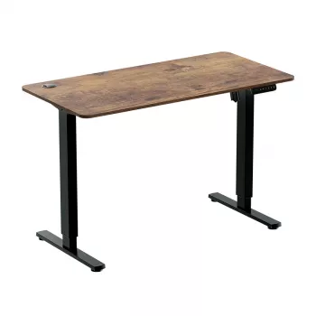 LOGILINK EO0057 elektriskt sit-stand-skrivbord, 120x60 cm, enkelmotor, brun bordsskiva, 70 kg belastning
