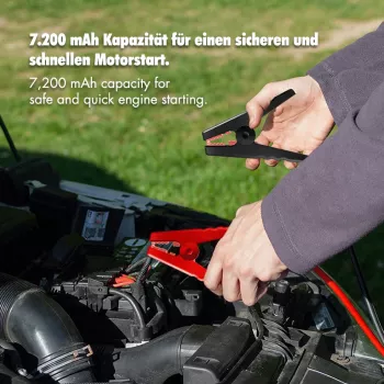 LogiLink PA0358 4-i-1 bilstartshjälp powerbank med luftkompressor, 7200 mAh, 200A startström, LED-ficklampa