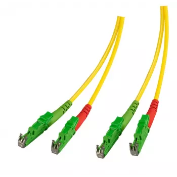 EFB Elektronik O0933.30 E2000/APC till E2000/APC singlemode duplex fiberoptisk patchkabel, OS2, 2 m, LSZH, gul
