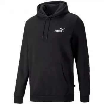 PUMA ESS+ Tape Hoodie FL svart herrhoodie storlek L