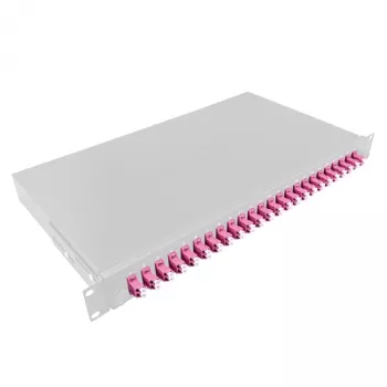 LogiLink F24LC4G 24-port LC duplex fiberoptisk patchpanel, 1U 19 inch rackmontage, grått stål