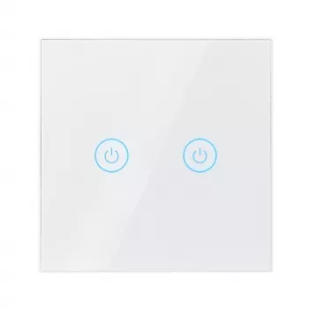 LogiLink WiFi Smart EU ljusströmbrytare, 2-fack, Tuya-kompatibel, vit