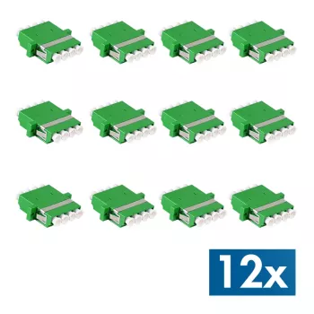 LogiLink LC Quad fiberoptiskt adapset, 12 st, grön, med fläns, SC duplex breakout