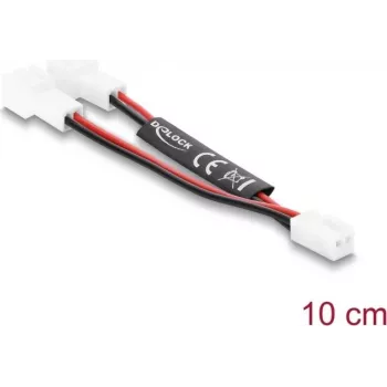 Delock Y-splitter fläktkabel 1x 2-pin hona till 2x 2-pin hane 10 cm