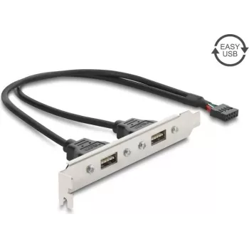 Delock USB 2.0 expansionsplåt med 2 x EASY-USB Type-A-portar