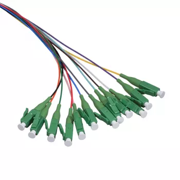 LogiLink fiberpigtail-set 12 x LC/APC OS2 (G657.A1), 2 m, färgad, grön kontakt