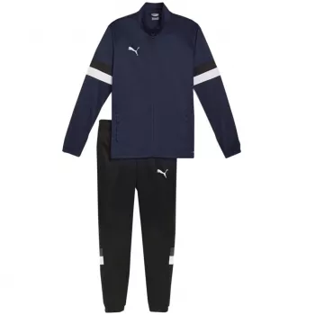 PUMA herr Team Rise Full-Zip träningsjacka, Peacoat/Puma Black, storlek L