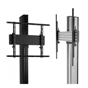 B-TECH AV SYSTEM X - Universal Dual Stack Flat Screen Floor Stand (VESA 600 x 400) - 2.4m, Black