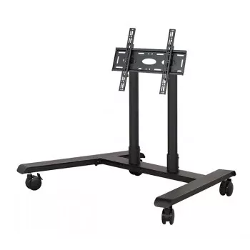 B-TECH AV System X Universal Low Level Flat Screen Trolley (VESA 600 x 400) - 0.75m Ø50mm Poles, 32 inch-70 inch, 50kg, Black