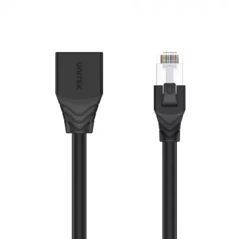 UNITEK Cat.6 STP RJ45 förlängningskabel (8P8C) hane till hona, 2 m, svart