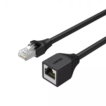 UNITEK Cat.6 STP RJ45 förlängningskabel (8P8C) hane till hona, 2 m, svart