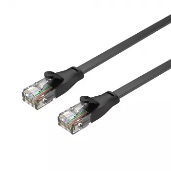 UNITEK Cat.6 UTP flatkabel 10 m svart RJ45 Snagless Gigabit Ethernet