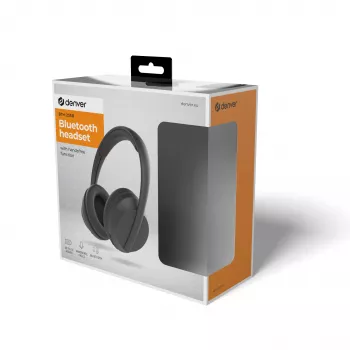 Denver BTH-235B trådlösa over-ear Bluetooth-hörlurar med mikrofon, svart