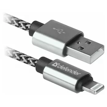 Defender USB-A till Lightning-kabel 1,0 m 2,1A vit