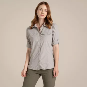 Craghoppers NosiLife Adventure LS Shirt III dam reseskjorta - Soft Mushroom, XS