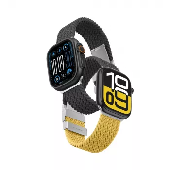 AMAZINGTHING Blend Band set med 2 armband för Apple Watch 45/46/49mm - gul-svart & svart