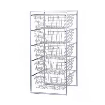 Prosperplast Rato förvaringsskåp med 5 lådor i antracit, 89x45x55 cm, rattanoptik polypropen