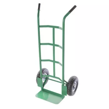 Säckkärra HT008 150 kg hopfällbar stålhandtruck med massiva gummihjul svart/röd