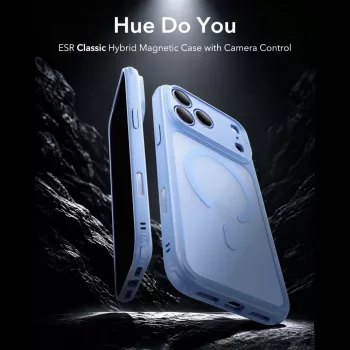 ESR Classic Hybrid MagSafe-skal för iPhone 17 Pro Max / 18 Pro Max - matt ljusblå