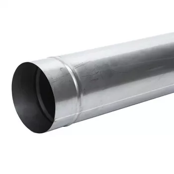 Kaminrör med diameter 160 mm, 1 m, svart stål, enkelväggigt, högtemperatur