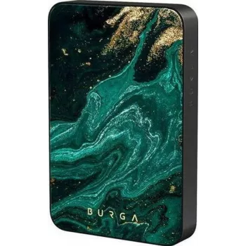Burga magnetisk 5000 mAh powerbank Emerald Pool Gunmetal