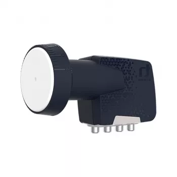 Inverto Quad Premium Universal LNB-konverter – 4 utgångar, 0,2 dB brusfaktor, 40 mm feedhorn, svart