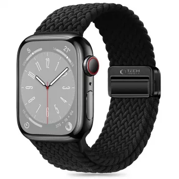 Tech-Protect Nylon Magnetic Loop-armband för Apple Watch 8/9/10/11/SE/Ultra (44/45/46/49 mm) svart