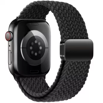 Tech-Protect Nylon Magnetic Loop-armband för Apple Watch 8/9/10/11/SE/Ultra (44/45/46/49 mm) svart