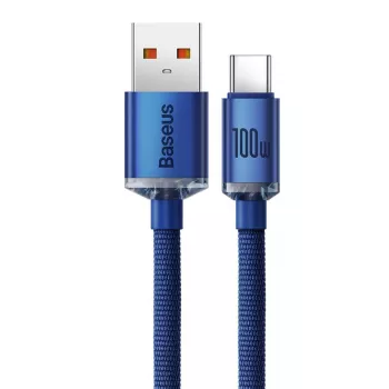 Baseus USB-A till USB-C Crystal Shine-kabel 100W 1,2m blå