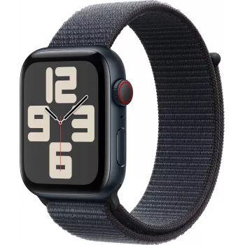 Apple Watch SE 2 GPS + Cellular 44mm, midnatt, Sport Loop (MRHC3ET/A)