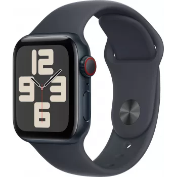 Apple Watch SE 2 GPS + Cellular 40mm, midnatt, Sport Band M/L (MRGA3ET/A)