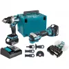 Makita DLX2592JX1 18V LXT borstlös 2-delad kombisats med slagborrskruvdragare, slagskruvdragare, 2x 5,0Ah batterier, snabbladdare och Makpac-väska
