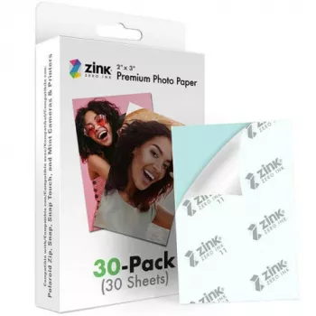 ZINK Premium fotopapper 2x3 30 ark – glansigt med klisterbaksida för Zero-Ink-skrivare