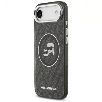 KARL LAGERFELD IML Glitter Karl & Choupette Heads Logo MagSafe-skal för iPhone Air, svart