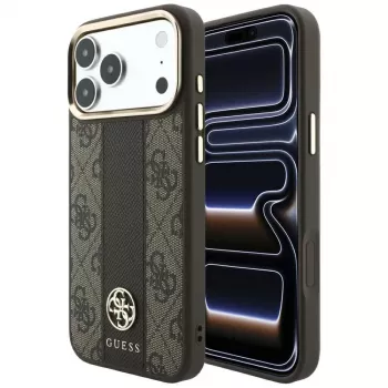 Guess 4G Stripe Round & Classic Logos MagSafe-skal för iPhone 18 Pro Max / 17 Pro Max - brun