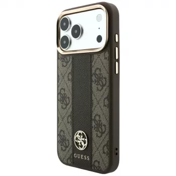Guess 4G Stripe Round & Classic Logos MagSafe-skal för iPhone 18 Pro Max / 17 Pro Max - brun