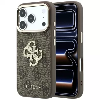 GUESS 4G & Big Strass Logo baksidesskal för Apple iPhone 17 Pro Max / 18 Pro Max - brun