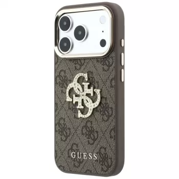 GUESS 4G & Big Strass Logo baksidesskal för Apple iPhone 17 Pro Max / 18 Pro Max - brun