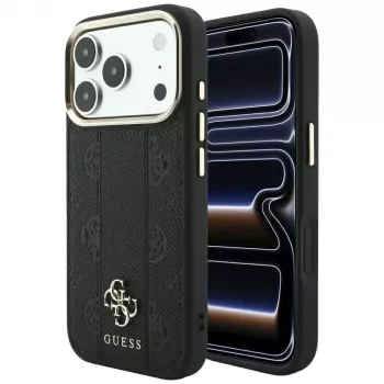 Guess Stripe Peony 4G Logo MagSafe-skal för Apple iPhone 18 Pro / 17 Pro - svart