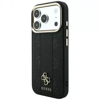 Guess Stripe Peony 4G Logo MagSafe-skal för Apple iPhone 18 Pro / 17 Pro - svart