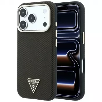 GUESS Kevlar Triangle Logo MagSafe-skal för iPhone 17 Pro Max / 18 Pro Max - brun