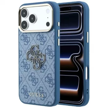 GUESS 4G & Big Resin Logo skal för iPhone 17 Pro Max / 18 Pro Max - ljusblå