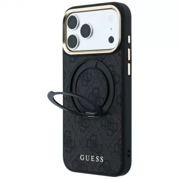 Guess Ring Stand 360 4G Classic Logo MagSafe-skal för iPhone 18 Pro Max / 17 Pro Max - svart