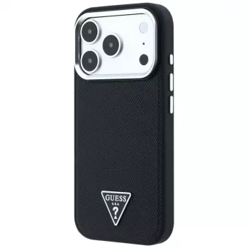 Guess Grained Triangle Logo MagSafe-skal för iPhone 17 Pro / 18 Pro - svart