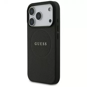 Guess Grained Gold Ring MagSafe-skal för Apple iPhone 17 Pro / 18 Pro, svart