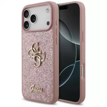 GUESS Fixed Glitter Big 4G skal för iPhone 18 Pro Max / 17 Pro Max - rosa