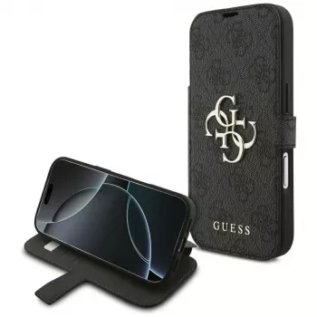 Guess Book 4G Metal Logo skal för iPhone 18 Pro / 17 Pro – svart