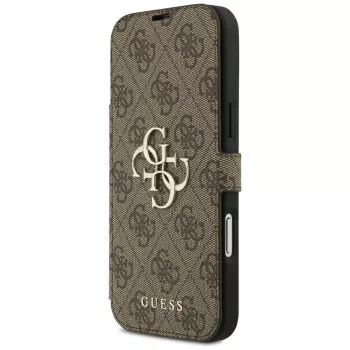 Guess Book 4G Metal Logo folioskal för iPhone 18 Pro Max / 17 Pro Max – brun